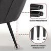 MCombo Sessel mit Hocker, moderner Relaxsessel mit Taillenkissen für Wohnzimmer, Retro Vintage Lesesessel Loungesessel Stuhl Polstersessel, Kunstleder,4778MB (Dunkelgrau) Bild 4