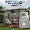 STEELSØN 'Xanaris' Pavillon 3,3x3,3 m, grau, wasserdicht, stabil und UV-beständig, Faltpavillon 3-fach höhenverstellbar, Gartenpavillon mit Doppeldach und 4 Seitenteilen, Pop Up Pavillon inkl. Tragetasche Bild 4