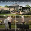 STEELSØN 'Xanaris' Pavillon 3,3x3,3 m, grau, wasserdicht, stabil und UV-beständig, Faltpavillon 3-fach höhenverstellbar, Gartenpavillon mit Doppeldach und 4 Seitenteilen, Pop Up Pavillon inkl. Tragetasche Bild 5