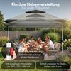 STEELSØN 'Xanaris' Pavillon 3,3x3,3 m, grau, wasserdicht, stabil und UV-beständig, Faltpavillon 3-fach höhenverstellbar, Gartenpavillon mit Doppeldach und 4 Seitenteilen, Pop Up Pavillon inkl. Tragetasche Bild 2