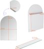 Spiegelschrank mit Bogenform und 2 Glasablagen, 91 x 61 x 12 cm – Badezimmerschrank mit Spiegel, Metallrahmen, Weiß Bild 4
