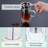 Relaxdays Teeglas mit Sieb und Bambusdeckel Bild 4