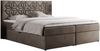 Boxspringbett, Doppelbett mit Multipocket-Matratzen und Topper, dekoratives Kopfteil - LEILA - 200 x 200 cm - Braun Velours - H3 Bild 3