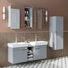 Roomart LYCIA-120 Badmöbel Set– 4-teiliges Badezimmermöbel Set - Waschbeckenunterschrank mit Keramikwaschbecken, Spiegelschrank & Hochschrank - H 54 x B 38.6 x T 121 cm • Grau Bild 4