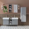 Roomart LYCIA-120 Badmöbel Set– 4-teiliges Badezimmermöbel Set - Waschbeckenunterschrank mit Keramikwaschbecken, Spiegelschrank & Hochschrank - H 54 x B 38.6 x T 121 cm • Grau Bild 2
