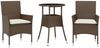 vidaXL 3-tlg. Garten-Essgruppe mit Kissen Braun Poly Rattan Glas 3278619 Bild 2