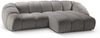 Micadoni Ecksofa Diana 3-Sitzer Rechts Strukturierter Samtstoff Hellgrau Bild 2