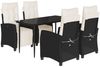 vidaXL 5-tlg. Garten-Essgruppe mit Kissen Schwarz Poly Rattan 3212948 Bild 2