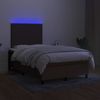 vidaXL Boxspringbett mit Matratze & LED Stoff Dunkelbraun 120x200 cm, Härtegrad: H2 [3134704] Bild 4