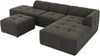 Modulares Ecksofa mit Hocker GRIDA 4M L Wohnlandschaft, Wellenfedern, gesteppte Sitzfläche, Wohnzimmer Sofa L-form - Dunkelgrau Velvet - Rechts Bild 5