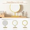Schminktisch Set mit LED Spiegel và Seitenschrank Makeup Tisch Beauty Tisch Frisiertoilette 3 Schubladen Regenbogenglas Natur E1 Spanplatte großer Stauraum Geschenk für Frau, 90cmx40cmx120cm, Natur Bild 5