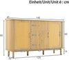 Modernes Sideboard, mit Schubladen, Regalen und Metallbeinen in Holzoptik, vielseitiges Wohnzimmermöbelstück, Metall/Holzoptik Bild 5