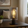Tischlampe, schwarz, Glas rauch, H 21,5 cm Bild 3