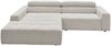 KAWOLA Sofa RENO Ecksofa Feincord silber Longchair links 68 x 217 x 258 cm Bild 5