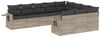 vidaXL 10-tlg. Garten-Sofagarnitur mit Kissen Hellgrau Poly Rattan 3220691 Bild 2