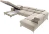 Vente-unique - SEPINA Sofa SamtStoff Beige - B 214 cm x H 75 cm x L 353 cm Bild 5