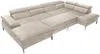 Vente-unique - SEPINA Sofa SamtStoff Beige - B 214 cm x H 75 cm x L 353 cm Bild 4