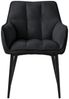 ML-DESIGN Polsterstuhl Esszimmerstuhl mit dickem gepolsterter Sitz Rücken- und Armlehnen (2 St), Wohnzimmerstuhl aus Frotteestoff Schwarz Loungesessel Küchenstuhl Bild 2