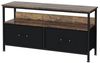 GarveeMore TV-Schrank Kommode TV-Ständer 55 Zoll,Mit 2 Schubladen Und Regalen Media Console 99x57x30cm für Schlafzimmer Kleine TV-Ständer Kommode Wohnzimmer Bild 4