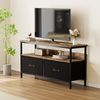 GarveeMore TV-Schrank Kommode TV-Ständer 55 Zoll,Mit 2 Schubladen Und Regalen Media Console 99x57x30cm für Schlafzimmer Kleine TV-Ständer Kommode Wohnzimmer Bild 5