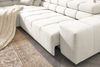 KAWOLA Sofa NEVADA Ecksofa Feincord weiß mit motorischem Sitzvorzug Recamiere links 70 x 215 x 319 cm Bild 2