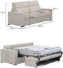 Dmora 2-Sitzer Schlafsofa None, Schlafsofa fürs Wohnzimmer, gepolstert, abnehmbar, 100 % Made in Italy-Qualität, 180x95 h100 cm, Beige Bild 3