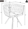 Esszimmerstuhl 2er-Set, Samt mit 360°-Drehfunktion & Metallgestell, 72x54x59, grau/silber Bild 2