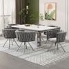 Esszimmerstuhl 2er-Set, Samt mit 360°-Drehfunktion & Metallgestell, 72x54x59, grau/silber Bild 4