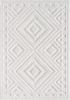 carpet city Teppich Hochflor Wohnzimmer - 140x200 cm - Einfarbig Weiß/Creme - Hochtief-Muster/ 3D-Effekt Raute - Shaggy Teppiche Schlafzimmer Boho, Scandi Bild 3