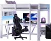 Hochbett mit RGB LED-Streifen und Eckschreibtisch, Trittletier, Regal, Wandgitter, USB und Type-C, 90x200 cm, Kinderbett mit Rausfallschutz, Kiefer Bild 5
