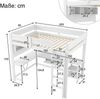 Hochbett mit RGB LED-Streifen und Eckschreibtisch, Trittletier, Regal, Wandgitter, USB und Type-C, 90x200 cm, Kinderbett mit Rausfallschutz, Kiefer Bild 4