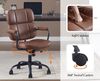 Ergonomischer Schreibtischstuhl Bürostuhl PU Leder Braun 360° Drehstuhl Bild 5