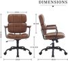 Ergonomischer Schreibtischstuhl Bürostuhl PU Leder Braun 360° Drehstuhl Bild 2