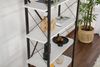 Dmora Bücherregal Suriel, Büroregal, Mobiler Buchhalter, Bücherbrett, 90x34 h180 cm, Weiß und Schwarz Bild 4