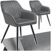 tectake Esszimmerstuhl Stuhl Marilyn, Samtoptik, gesteppt (Set, 2 St), Extra weicher Samtbezug mit stilvollem Steppmuster Bild 5