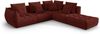 Micadoni Ecksofa Bloom 5-Sitzer Rechts Strukturierter Stoff Rot Bild 2