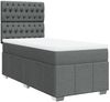 vidaXL Boxspringbett mit Matratze Dunkelgrau 90x200 cm Stoff 3293859 Bild 3