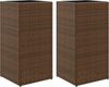 vidaXL Pflanzkübel 2 Stk. Braun 40x40x80 cm Poly Rattan 3210520 Bild 2