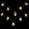 LED Solar Glühlampenlichterkette 1,9m Warmweiß Außen Leuchten Dekoration Garten Bild 2