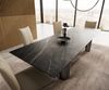 Esstisch Edge 300x100 Keramik Laminam®Noir Desir Braun Pilier Edelstahl Graphit Bild 4