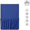 leevitex® Spannbettlaken, Premium 170g/m², Gummizug: rundum, schwer und dick, 100% Jersey-Baumwolle, Royalblau / Königsblau, 90 x 200 - 100 x 220 cm Bild 2