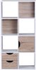 Bücherregal MASSA 60 x 120 x 29 cm Weiß Sonoma Eiche mit Schubladen und Tür Bild 2