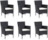 vidaXL 7-tlg. Garten-Essgruppe mit Kissen Poly Rattan Schwarz 3094977 Bild 3