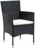 vidaXL 7-tlg. Garten-Essgruppe mit Kissen Poly Rattan Schwarz 3094977 Bild 4