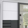 Schwebetürenschrank Kleiderschrank 273 cm Passepartout Schubladen Spiegel Weiß Grafit Bild 5