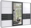Schwebetürenschrank Kleiderschrank 273 cm Passepartout Schubladen Spiegel Weiß Grafit Bild 1