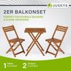 Juskys 'Bala' Balkonmöbel Set - Sitzgruppe 3 teilig für 2 Personen, klappbar, Akazienholz natur, 60 x 56 x 72 cm Bild 2