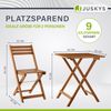 Juskys 'Bala' Balkonmöbel Set - Sitzgruppe 3 teilig für 2 Personen, klappbar, Akazienholz natur, 60 x 56 x 72 cm Bild 3
