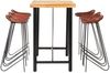 vidaXL 7-tlg. Bar-Set Massivholz und Echtleder 278766 Bild 3