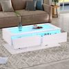 STILVORA Couchtisch mit Schubladen,Wohnzimmertisch Sofatisch mit LED-Licht&Glasplatte (Wohnzimmertisch, Satztisch, 1-St, 2 Schubladen, 100*50*35cm), mit LED-Licht Bild 5